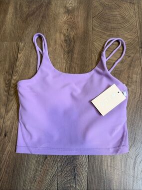 Willow Brand Lavender Ribbed Double-Strap Crop Tank Size S